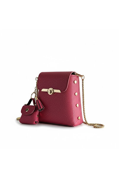 MAY BAGS Ασημί τσάντα χιαστί με μίνι πορτοφόλι ως δώρο