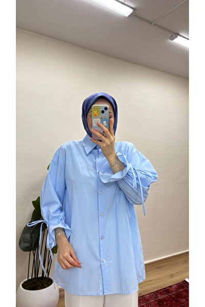 MOONSC Хиджаб риза с детайли за плисиране на гърба