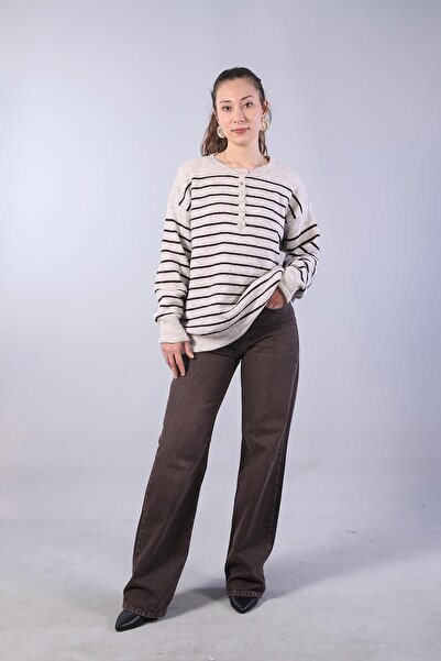 Mckanzie 01932 سترة مخططة بأزرار وياقة