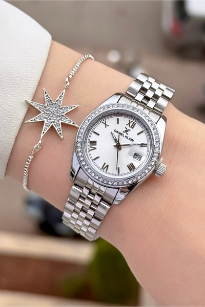 Daniel Klein Metalik Renk 2 Yıl Garantili 28 mm Kadın Kol Saati ve Bileklik