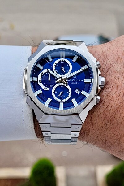 Daniel Klein Kadranı Lacivert Kordonu Metalik Renk 2 Yıl Garantili 45 mm Erke...
