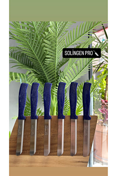 Solingen Pırıltı Serisi 6’lı Mikro Tırtıklı Sebze ve Meyve Bıçağı (MAVİ)