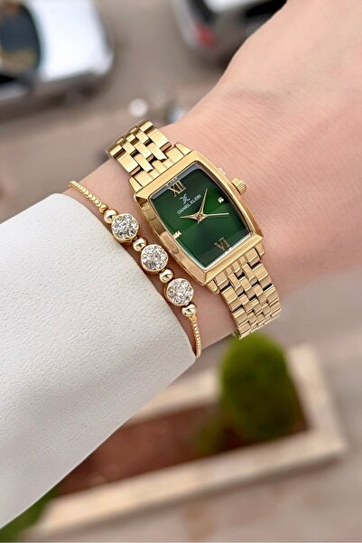 Daniel Klein Kadranı Yeşil Kordonu Gold Renk Ayarlanabilir Kordonlu 26 mm Kad...