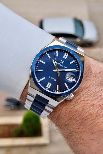 Daniel Klein Lacivert Silver Renk 24 Ay Garantili 40 mm Çelik Metaryel Erkek ...
