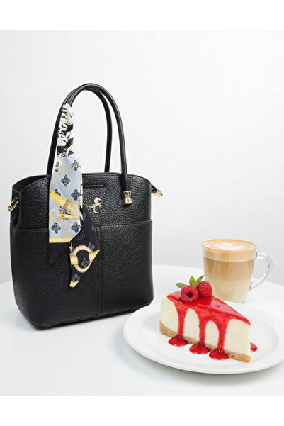 Çanta Trend Miami Polo Clup 5 Bölmeli Kadın Fular Aksesuarlı El ve Omuz Askıl...