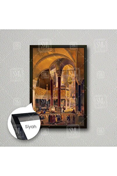 SML TABLO Eski Ayasofya Cami Osmanlı Zamanı İstanbul Dekor Çerçeveli Dikey Ka...