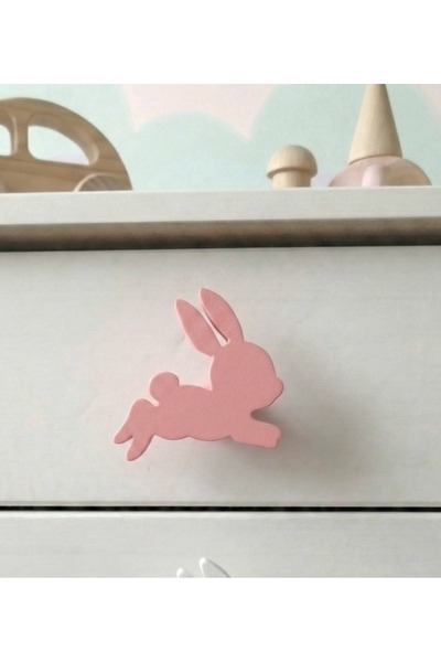 Baylin3D Tavşan Figürlü Dolap Kulpu - Çocuk Odası Modern, Şık ve Dayanıklı Mobilya Kulpu Tekli