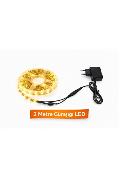 bt bayır teknoloji Mutfak Tezgah Üstü Için 2 m Günışığı Şerit Led12v Adaptör Tak Çalıştır Aç Kapa Anahtar