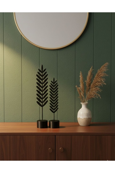 hediyesepetinde 🌿 Yaprak Figürlü Dekor | Minimalist Masa Üstü & Raf Süsü | 2...