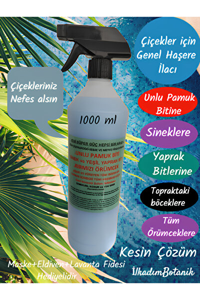 ilkadım 1 Lt Çiçekler için Genel Haşere Temizleyici (Unlu Pamuk Biti, Sinek V...