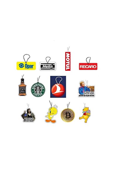 BsElektronik Ekonomik 12'li Paket Araç Ayna Asma Koku Eğlenceli Aksesuarlar V...