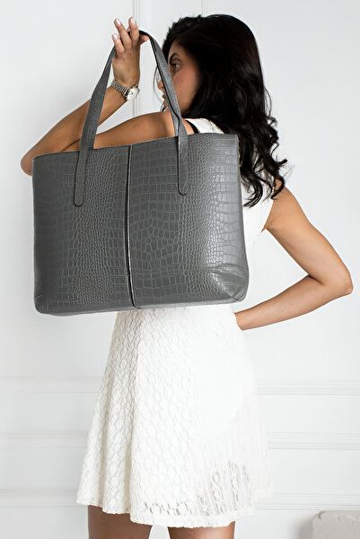 Borghetto Women's Crocodile Pattern 2 Sleeve Zippered Large Size Bag Shoulder...