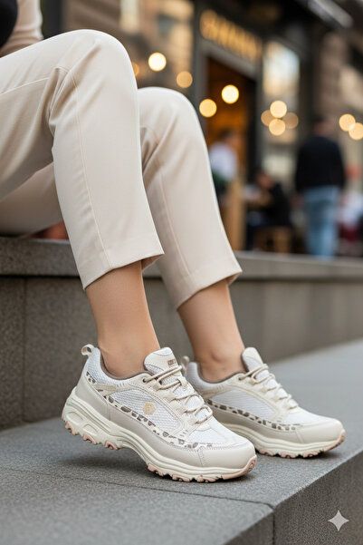 Hammer Jack Pantofi sport casual de damă cu talpă înaltă bej