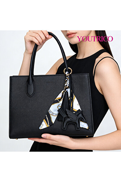 Youtrico Handmade, Pegasus Bag Charms for Handbag,Classic Black,52g