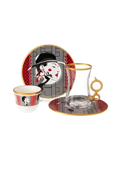 HIC 18-Piece Tea And Coffee Set multicolour