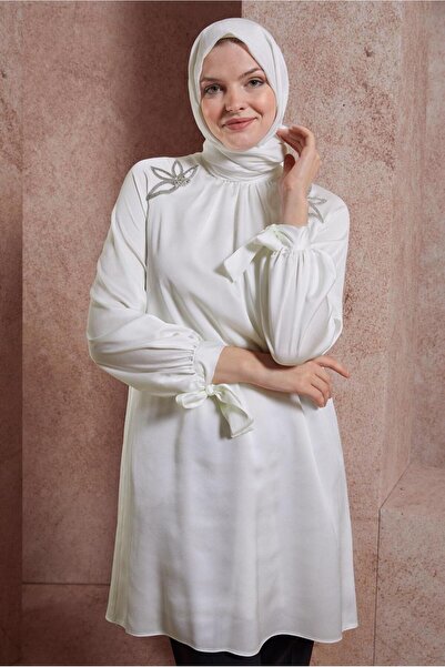 Alvina Сатинова туніка - з каменним принтом, модель 44586