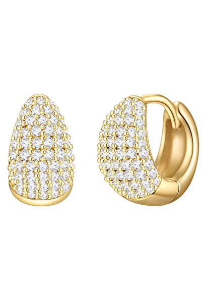 Glanzstücke München Silberohrcreolen Creolen Sterling Silber gelbgold Zirkoni...