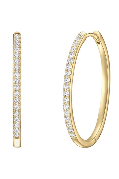 Glanzstücke München Silberohrcreolen Creolen Sterling Silber gelbgold Zirkoni...