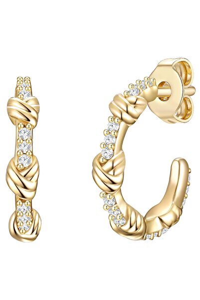 Glanzstücke München Silberohrcreolen Creolen Sterling Silber gelbgold Zirkoni...