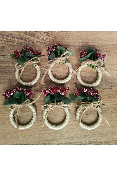 BNGaksesuar Yılbaşı Sofra Sunum 6 adet Kokina Peçete Yüzüğü