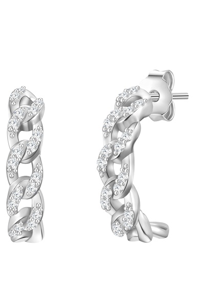 Glanzstücke München Silberohrcreolen Creolen Sterling Silber Zirkonia weiß