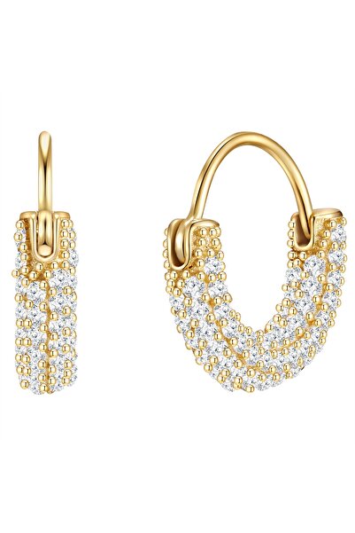 Glanzstücke München Silberohrcreolen Creolen Sterling Silber gelbgold Zirkoni...