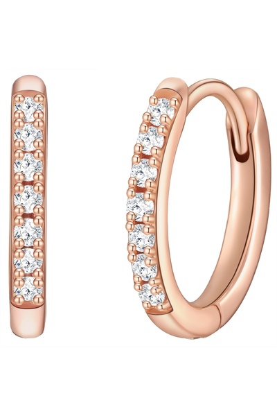 Glanzstücke München Silberohrcreolen Creolen Sterling Silber roségold Zirkoni...