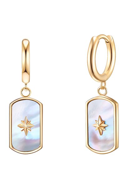 Valero Pearls Edelstahlohrhänger Ohrhänger Edelstahl gelbgold Perlmutt