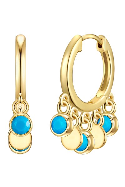 Glanzstücke München Silberohrcreolen Creolen Sterling Silber gelbgold Türkis