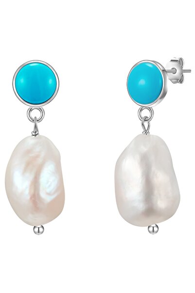 Glanzstücke München Silberohrhänger Ohrhänger Sterling Silber Süßwasser-Zuchtperle weiß Türkis (rek.)