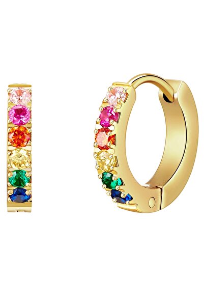 eastside Edelstahlohrcreolen Creolen Edelstahl gelbgold Zirkonia bunt