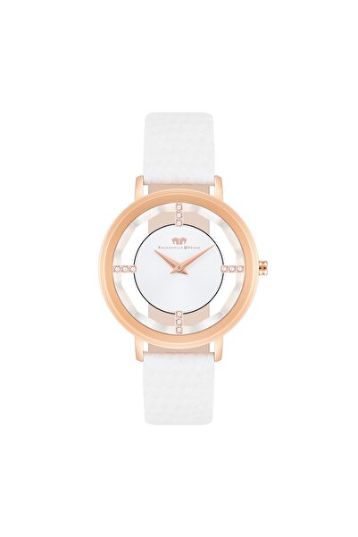 Rhodenwald & Söhne Quarzuhr Damen Quarzuhr roségold Echtleder weiß