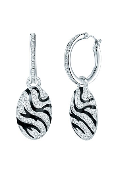 Lulu & Jane Ohrcreolen mit Kristallen von Swarovski® Klappcreolen verziert mit Kristallen von Swarovski® weiß