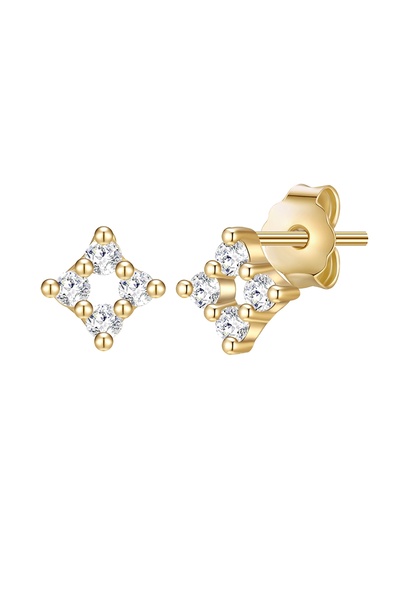 Glanzstücke München Silberohrstecker Ohrstecker Sterling Silber gelbgold Zirk...