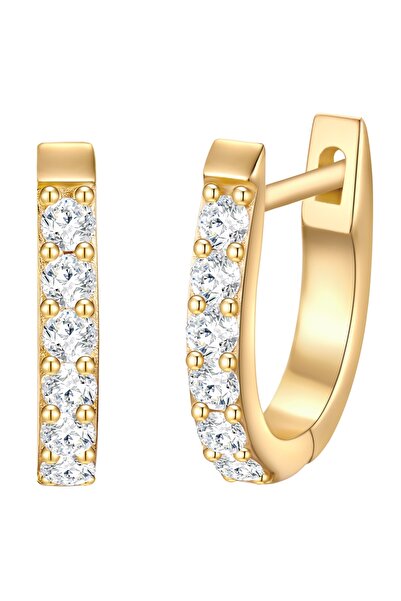 Trilani Silberohrcreolen Creolen Sterling Silber gelbgold Zirkonia weiß