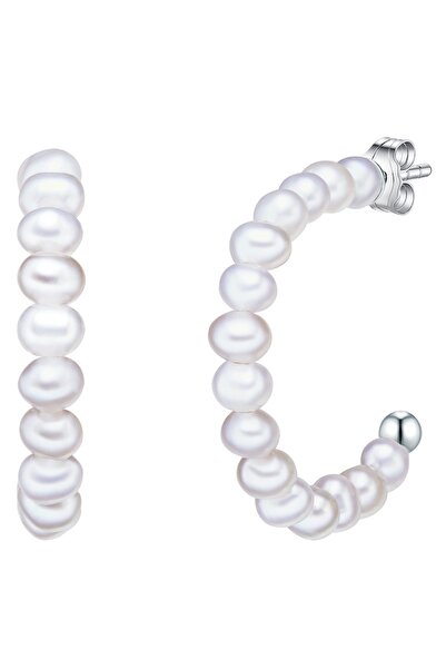Valero Pearls Perlenohrcreolen Creolen Sterling Silber Süßwasser-Zuchtperlen weiß