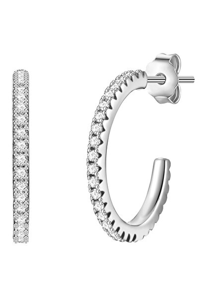 Glanzstücke München Silberohrcreolen Creolen Sterling Silber Zirkonia weiß