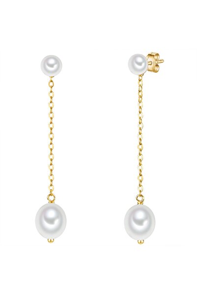 Valero Pearls Perlenohrstecker Ohrhänger Sterling Silber gelbgold Süßwasser-Z...