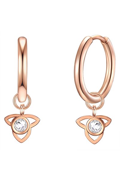 eastside Edelstahlohrcreolen Creolen Edelstahl roségold Preciosa weiß