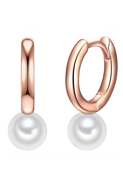 Valero Pearls Silberohrcreolen Creolen Sterling Silber roségold Süßwasser-Zuc...