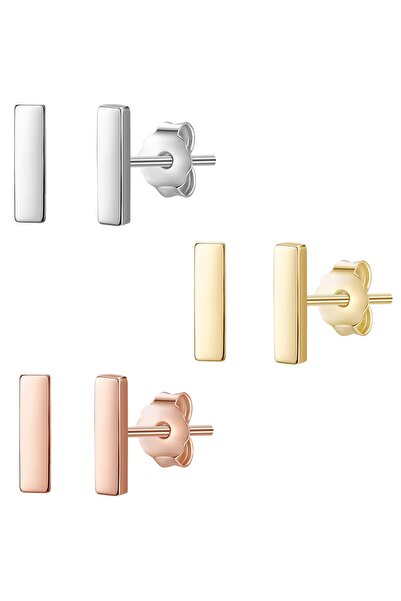 Glanzstücke München Silber-Set 3er Set Ohrstecker Sterling Silber tri-Color