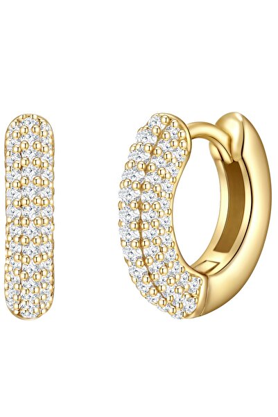 Glanzstücke München Silberohrcreolen Creolen Sterling Silber gelbgold Zirkoni...