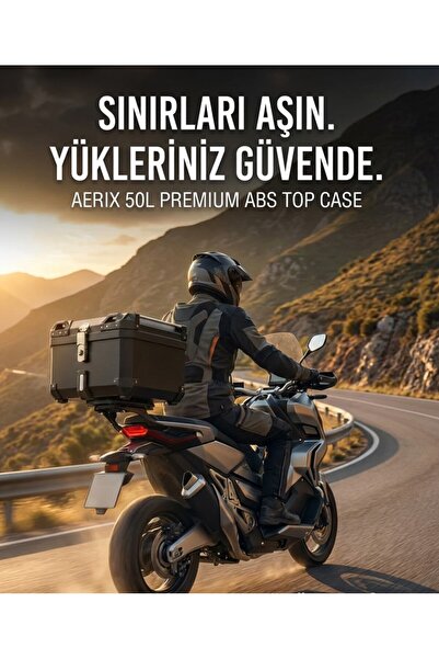 AERIX Motosiklet Arka Çantası 50L – Scooter & Kurye Uyumlu, Su Geçirmez