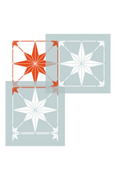 Artikel Sekiz Uçlu Yıldız Karo Stencil Boyama şablonu 30x30cm,Duvar Stencil,F...