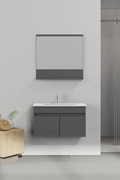 Genel Markalar Tome 80 Cm Banyo Dolabı Renk Mat Gri