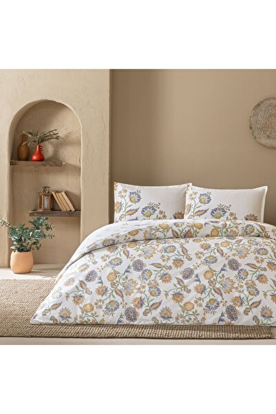 Linens طقم غطاء لحاف مزدوج من القطن الساتان من Allday Tresca باللون البرتقالي