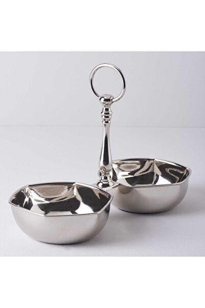 Linens Wawe 2'li 14,5x14,5x19 cm Kase Gümüş