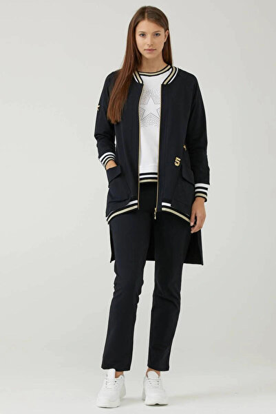 Sementa Trening din trei piese cu fermoar lung la spate - negru