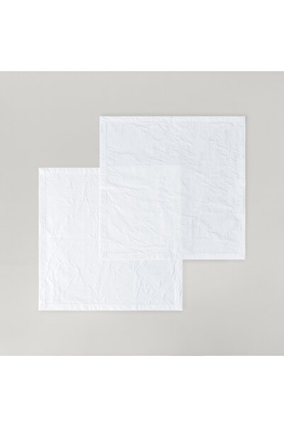 Linens مناديل ليميردي 45×45 سم، عبوة من قطعتين، لون أبيض