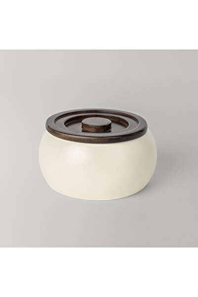 Linens Curve 16 cm Kapaklı Kase Ekru